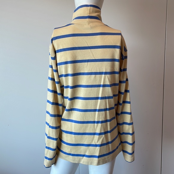 Land’s End Beige & Navy Striped Turtleneck SzMed - Picture 7 of 10